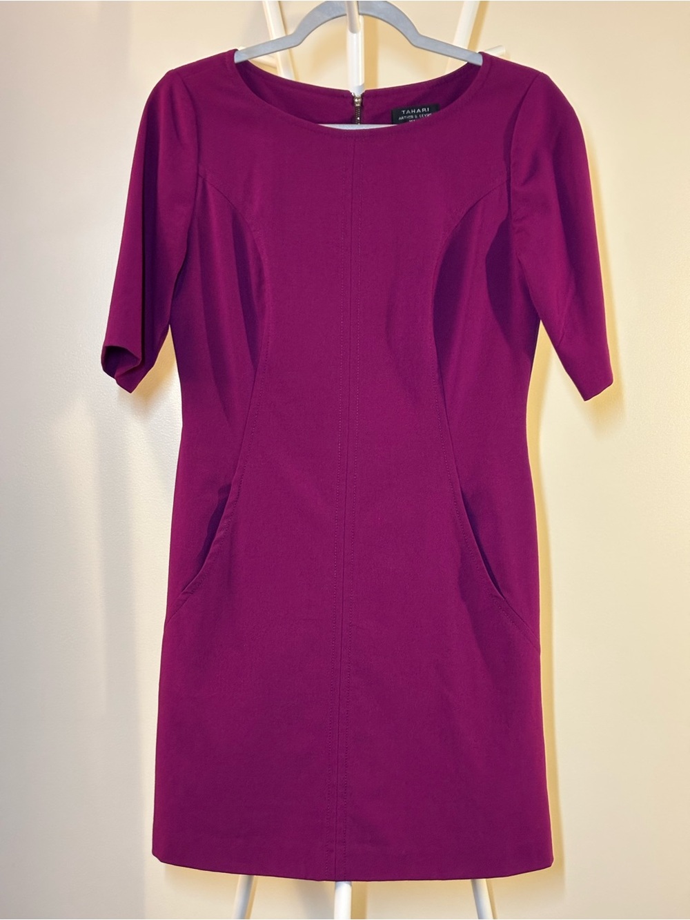 Tahari ASL Petite Aline Purple Dress Size 4P